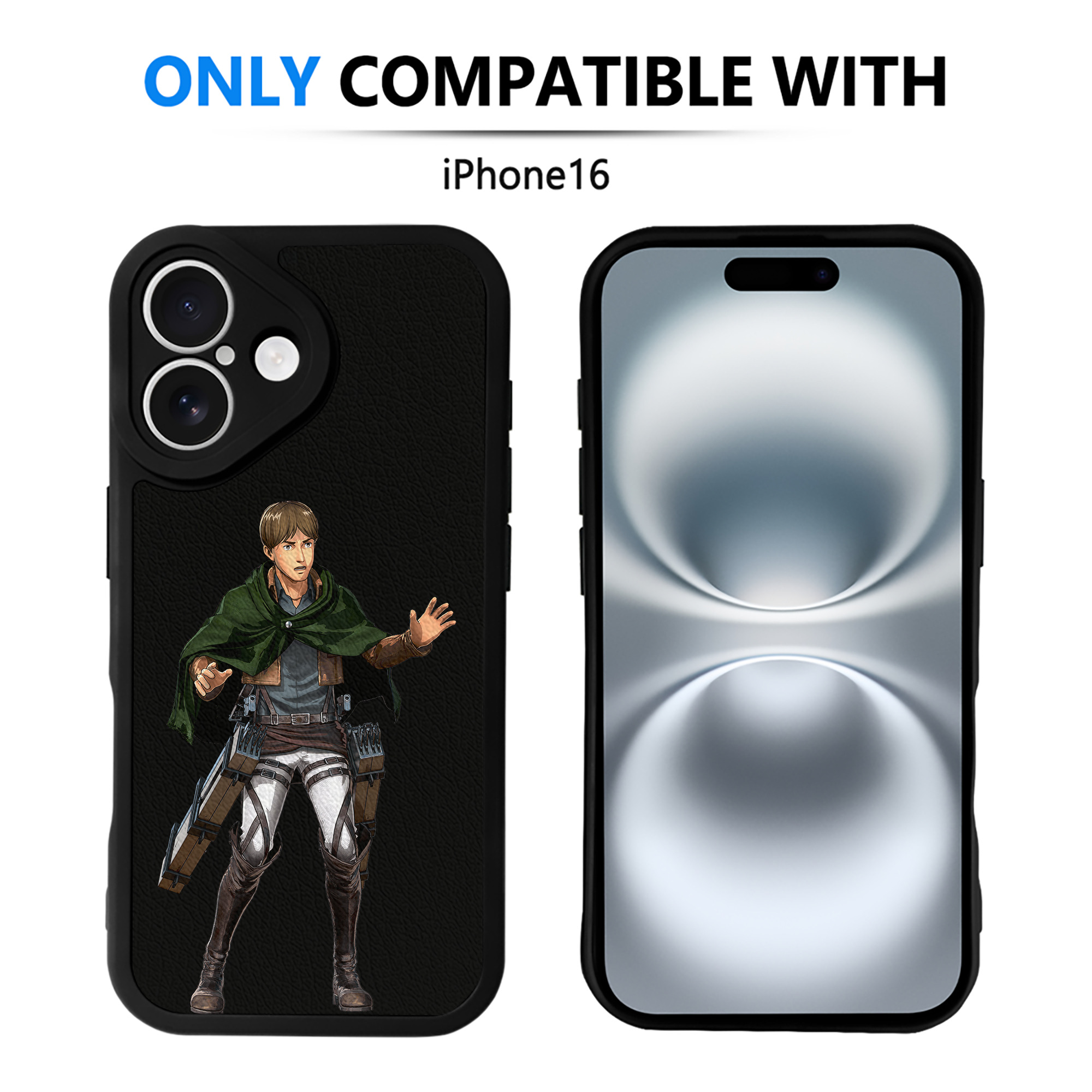 （画像用） 進撃の巨人 Attack on Titan 【iPhone 16シリーズ対応】シリコンスマホケース（レザー調） 材質：シリコン
